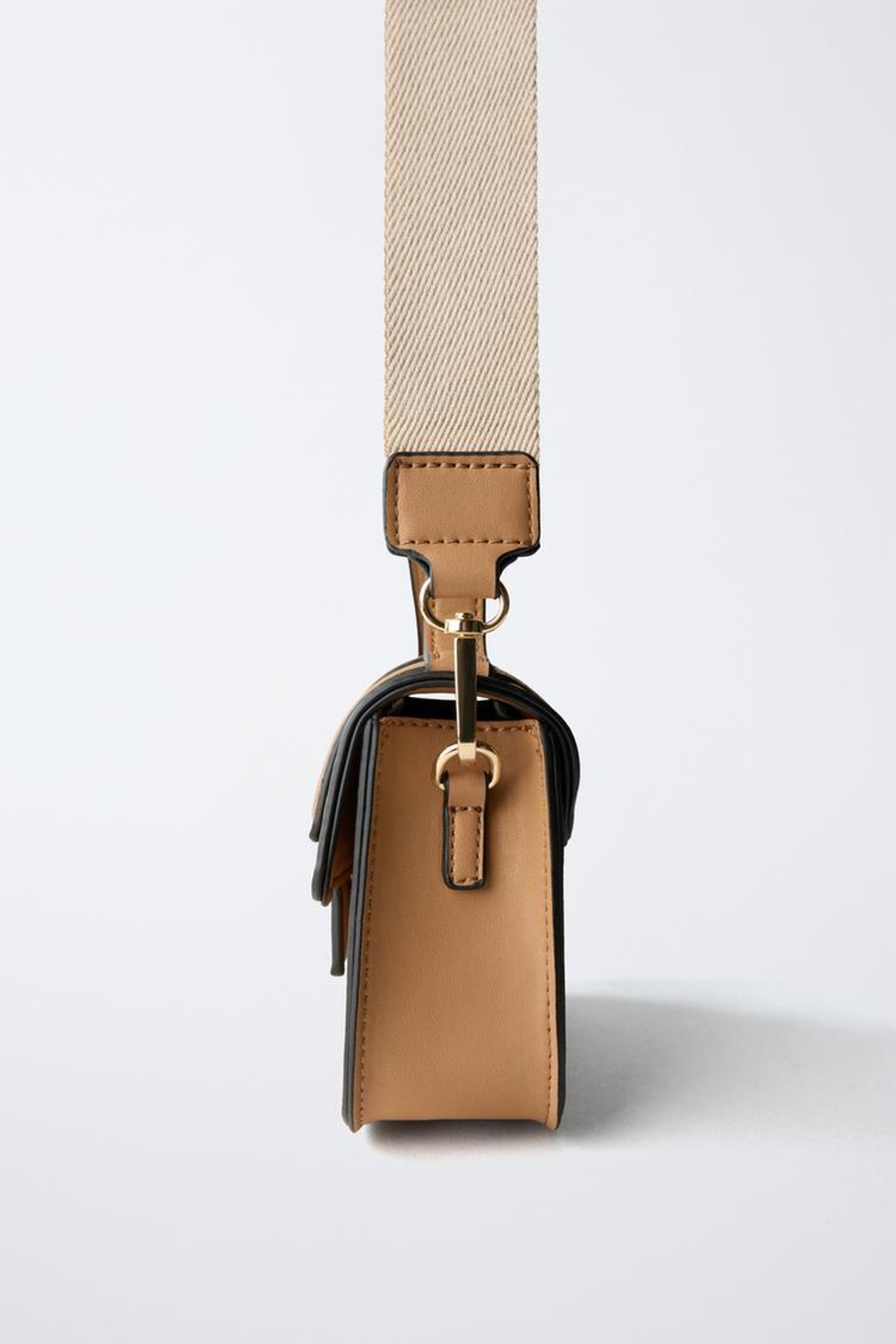 ZARA МИНИ-СУМКА С ПЛЕЧЕВЫМ РЕМНЕМ, КОРИЧНЕВЫЙ