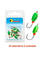 Мормышка фосфорная №07 P, 2 упк по 10 шт 0,14g