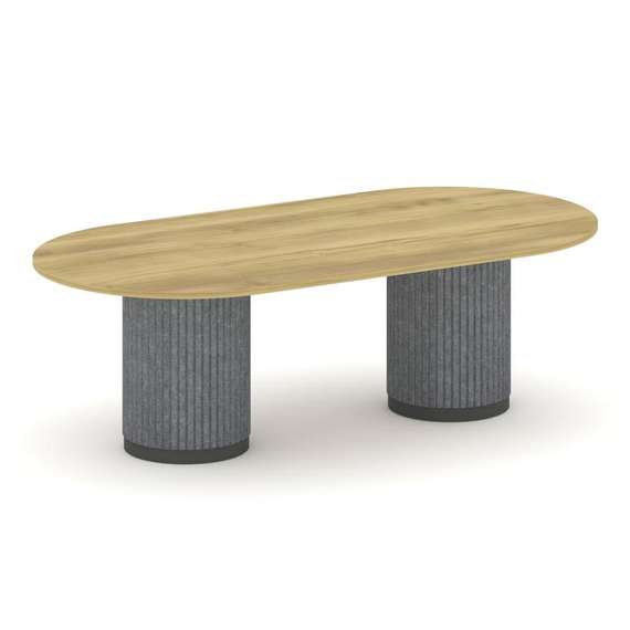 Felto Стол переговорный овальный PR.C.SPRG-007.D Дуб Винченцо/Металл Антрацит/Морская Галька 2400*12