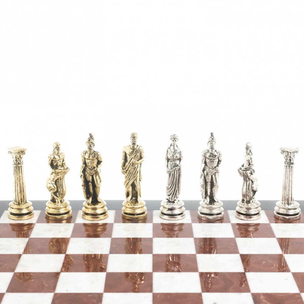 Шахматы из металла  Шахматы "Олимпийские игры" доска 44х44 см мрамор лемезит фигуры металлические G 122602