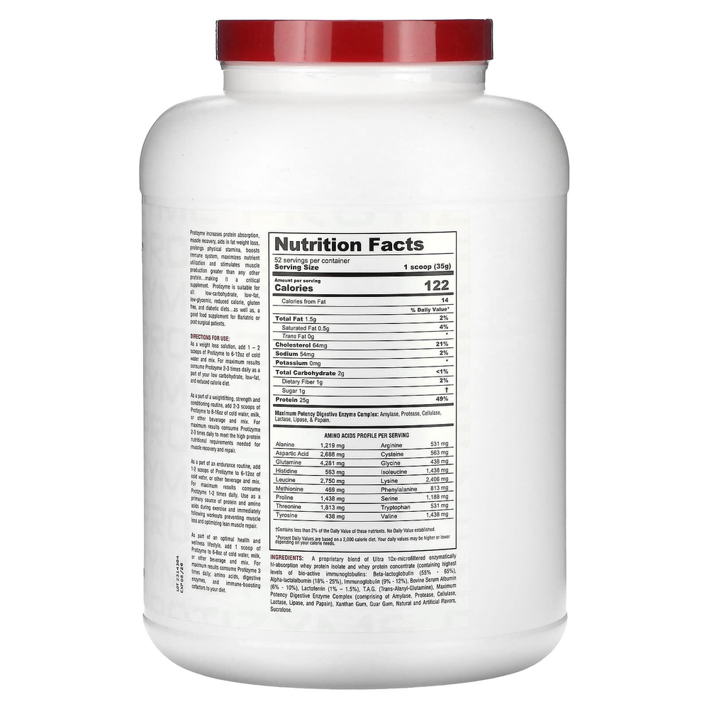 Metabolic Nutrition, Protizyme, Specialized Designed Protein, клубничный крем, 1820 г (4 фунта)