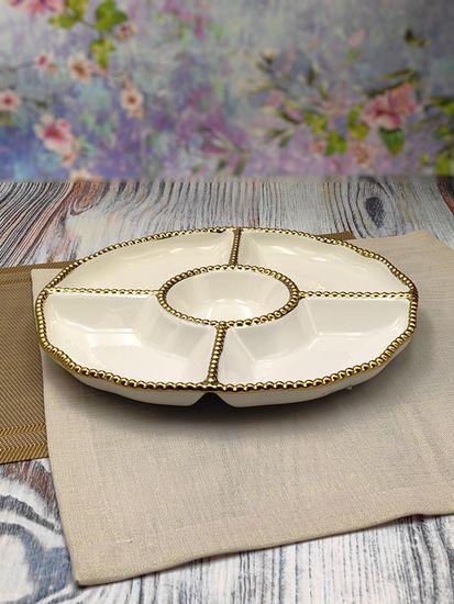 Менажница круглая 5 отделений 29 см. Бусины