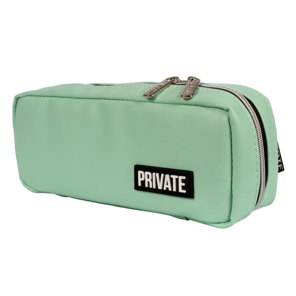 Пенал пастельный мятный 21x9x5 см "Private" (deVENTE)