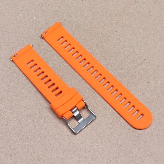 Ремешок Premium 20 мм силиконовый для Garmin Forerunner 55/245/645, Venu, Venu Sq, Venu 2 Plus, Vivoactive 3, Vivomove быстросъемный (Оранжевый)