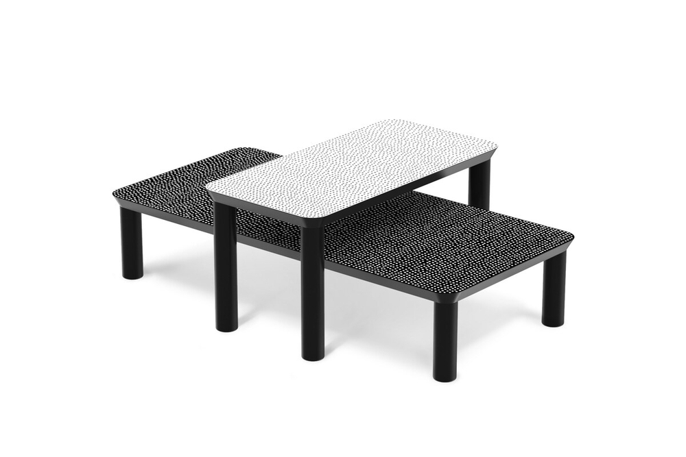 Стол Spotty ZANOTTA массив/black,white 800х400х400h