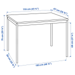 Стол и 4 стула - IKEA SANDSBERG/ADDE/САНДСБЕРГ/АДДЕ ИКЕА, 110х67 см, черный