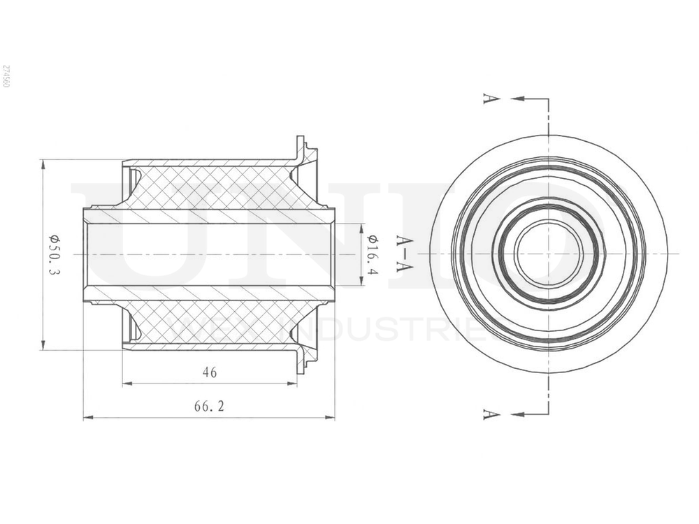 Сайлентблок передний переднего нижнего рычага UNIO RMP-20154