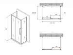 Душевой уголок ABBER Schwarzer Diamant AG30170BH-S60B-S60B 170х60 стекло прозрачное/профиль черный