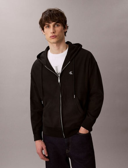 Худи на молнии Calvin Klein Premium Terry Relaxed Zip Hoodie Black