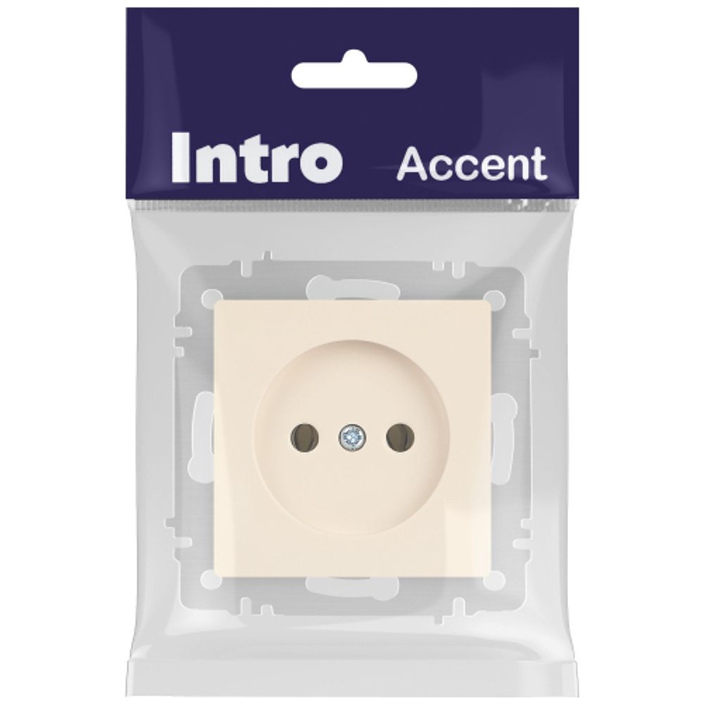 Розетка Intro Accent 6-201-02 2P 16А-250В IP20 СУ AL/CU слоновая кость