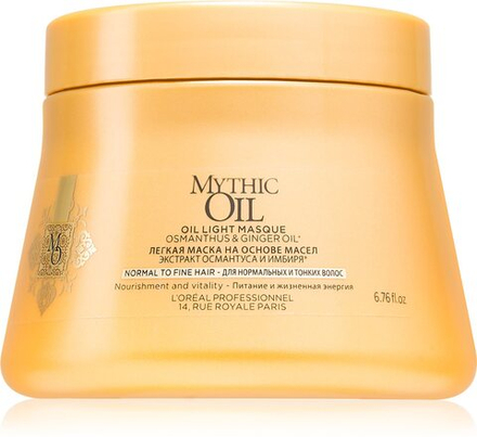 L’Oreal Professionnel Mythic Oil - легкая масляная маска для нормальных и деликатных волос /  bez parabenów i silikonów 200  ml  / GTIN 3474636391165