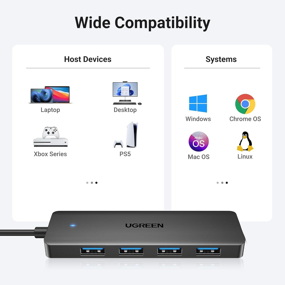 USB 3.0 4 port HUB, 1m UGREEN 35574