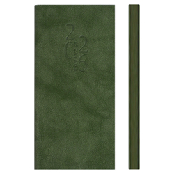 Еженедельник датированный 2026 ESCALADA, 80х165 мм, 64 л., арт. 70374/ 20 ТИВОЛИ ГЛОСС ХАКИ (кожзам: мягкий переплёт, материал обложки: искусственная кожа "Тиволи глосс"; декор: блинтовое тиснение; способ крепления блока: ниткошвейный; вн. блок: 64 л