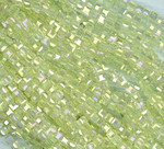 БВ004ДС4 Хрустальные бусины квадратные, цвет: лимонный AB прозрачный, размер 4 мм, кол-во: 44-45 шт.