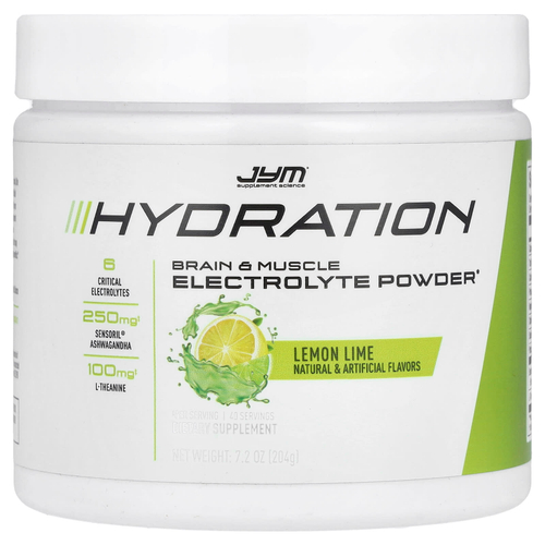 JYM Supplement Science, Hydration, электролит в порошке, лимон и лайм, 204 г (7,2 унции)