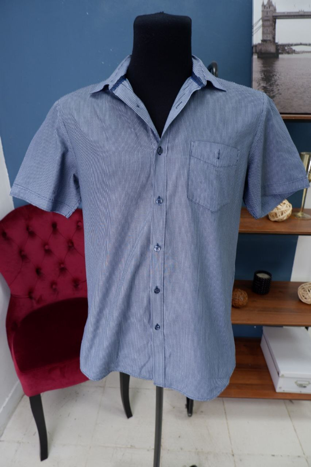 Рубашка Ostin в полоску 46 размер