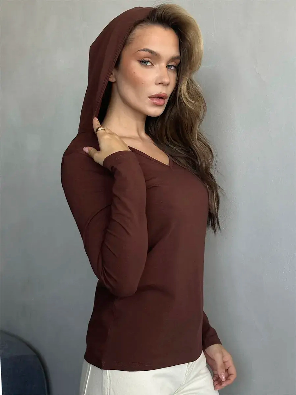 Лонгслив с капюшоном