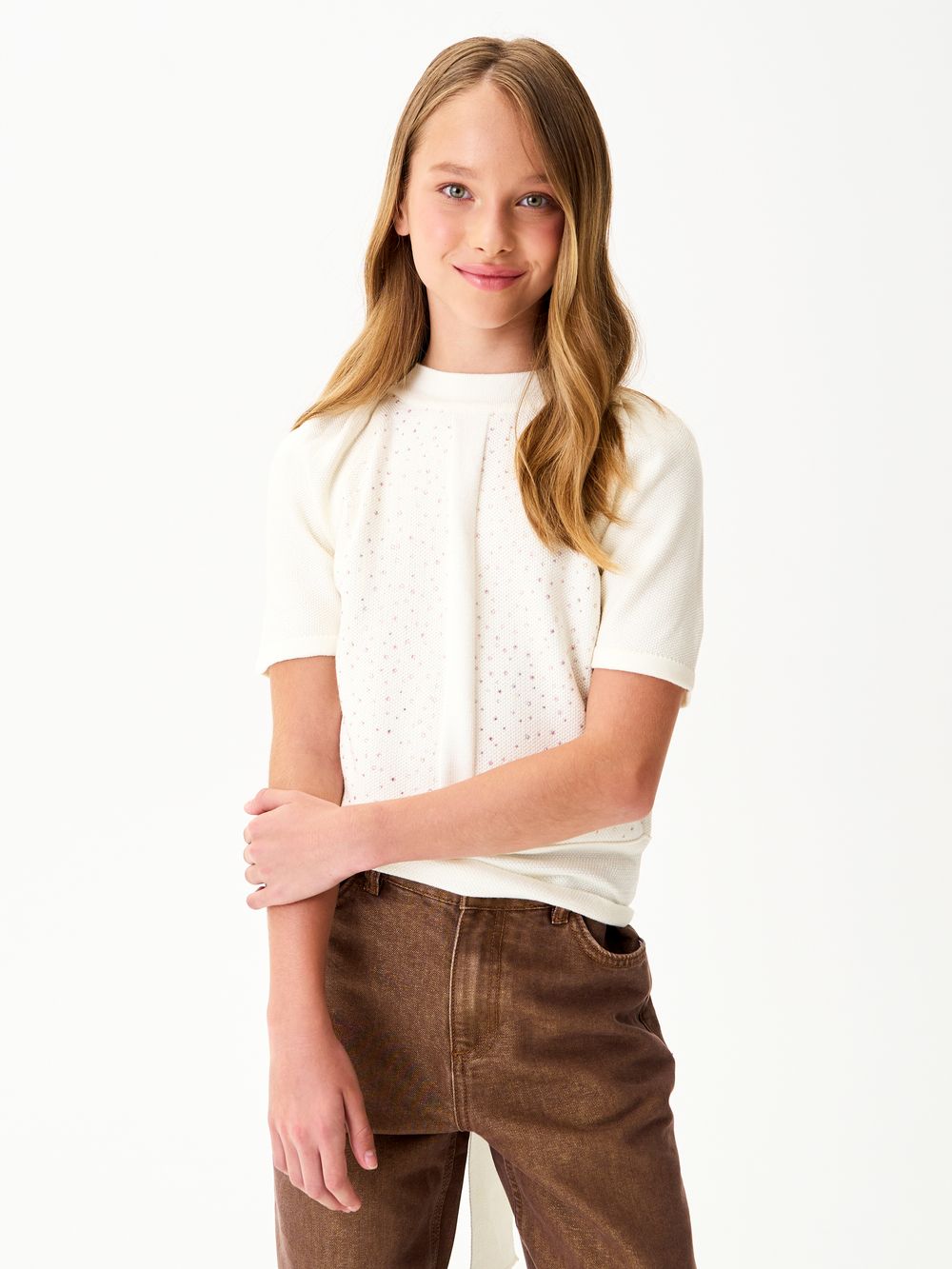 Джемпер для девочки AT1374 молочный