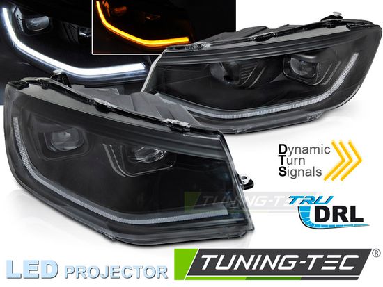 LED HEADLIGHTS TUBE LIGHT BLACK DRL SEQ fits VW CADDY 20-
