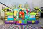 Коммерческий надувной батут "Хамелеон и динозавры" 16*9*7 м