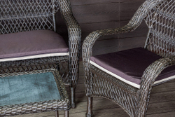 Садовый комплект из искусственного ротанга Мэдисон НЬЮ (Medison NEW) terrace set  с прямоугольным столиком с подушками на сиденье