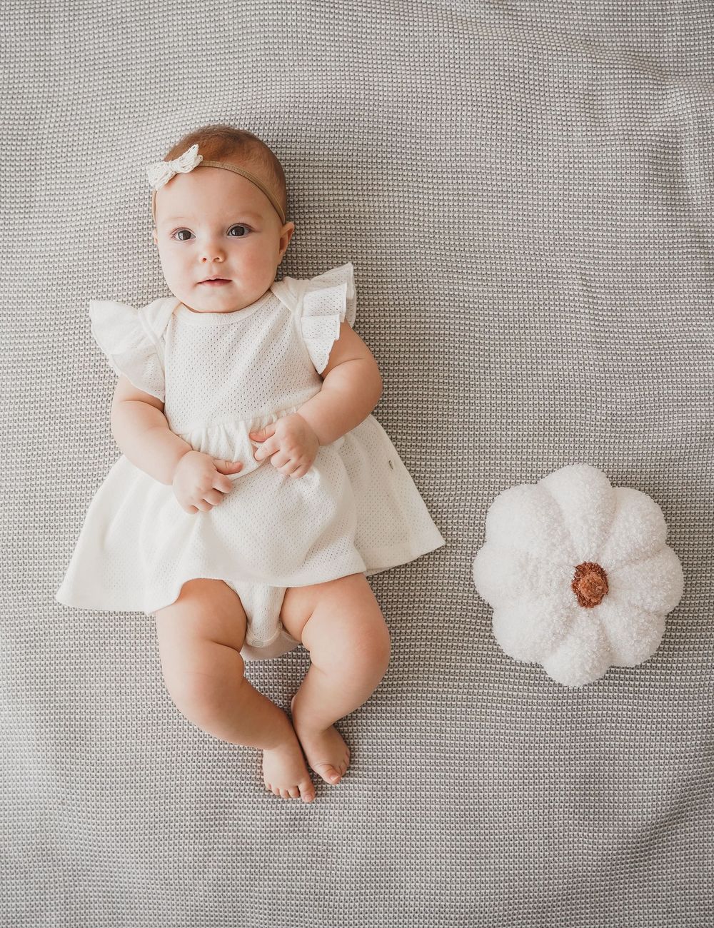 Платье-боди "Молоко" из ажурного хлопка 0+