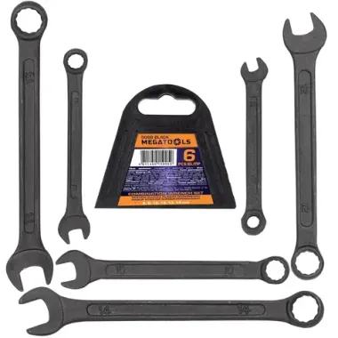 Ключи комбинированные, набор 6пр. (6, 8, 10, 12-14мм) MEGATOOLS MT-5068 BLACK