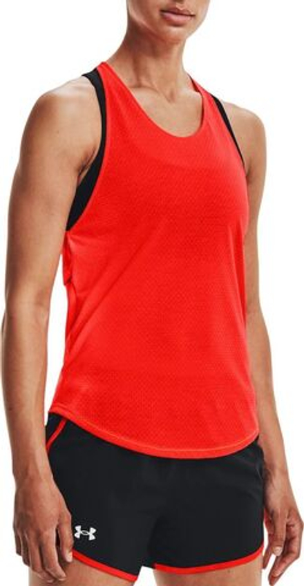 Топ теннисный Under Armour Women's UA Streaker Run Tank - phoenix fire/reflective