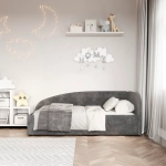 Кровать Элис 90х200 Темно-Серый Велюр Правый Угол