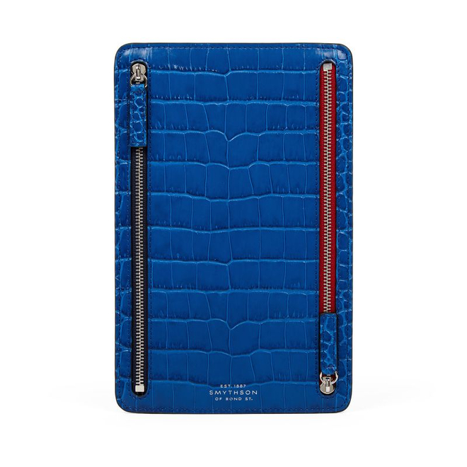 Smythson Кейс для документов Multi-Zip Case in Mara, Cerulean