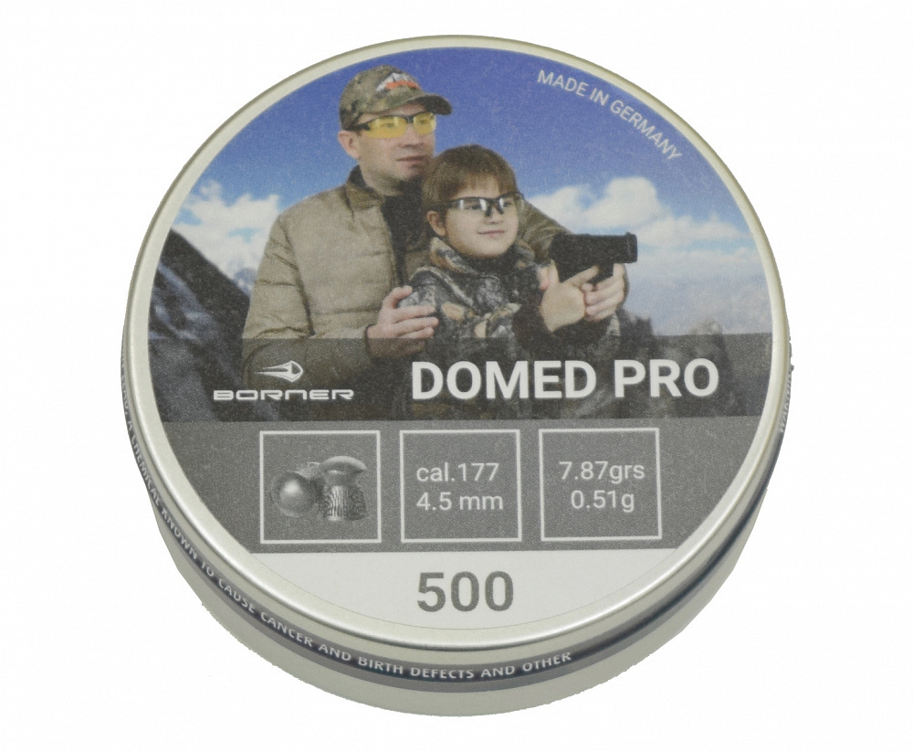 Пули Borner "Domed Pro",  кал. 4,5 (500 шт.) 0,51 гр.