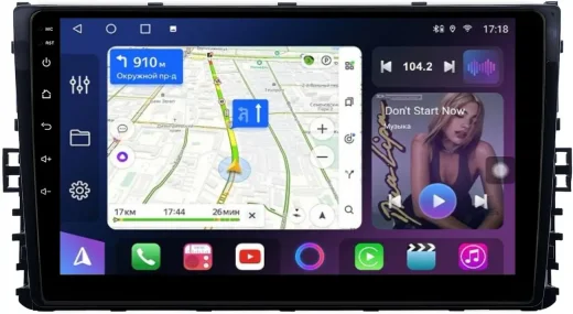 Магнитола для VW Jetta 7, Teramont, Taos, Multivan/Caravelle 2020+, Tiguan 2, Passat B8 - FarCar 1081M монитор 9" QLED на Android 13, 8 ядер (TS18), CarPlay, 4G SIM-слот