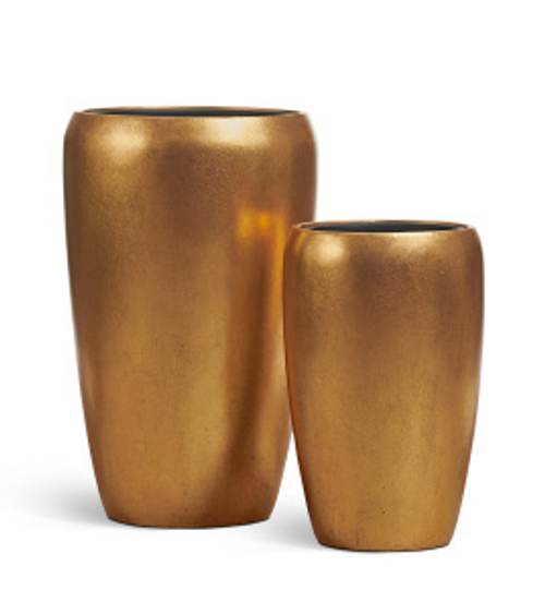 Кашпо TREEZ Effectory - Metal - Высокий округлый конус - Сусальное золото