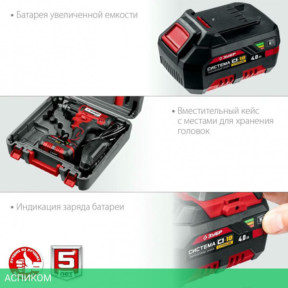Гайковерт Зубр ГУЛ-410-41 кейс