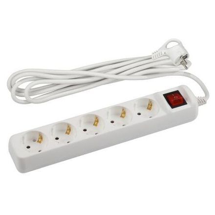 Удлинитель 5х3м с заземл. с выкл. ПВС 3х1.5 16А U-5es-3m-3x1.5 Эра Б0044044