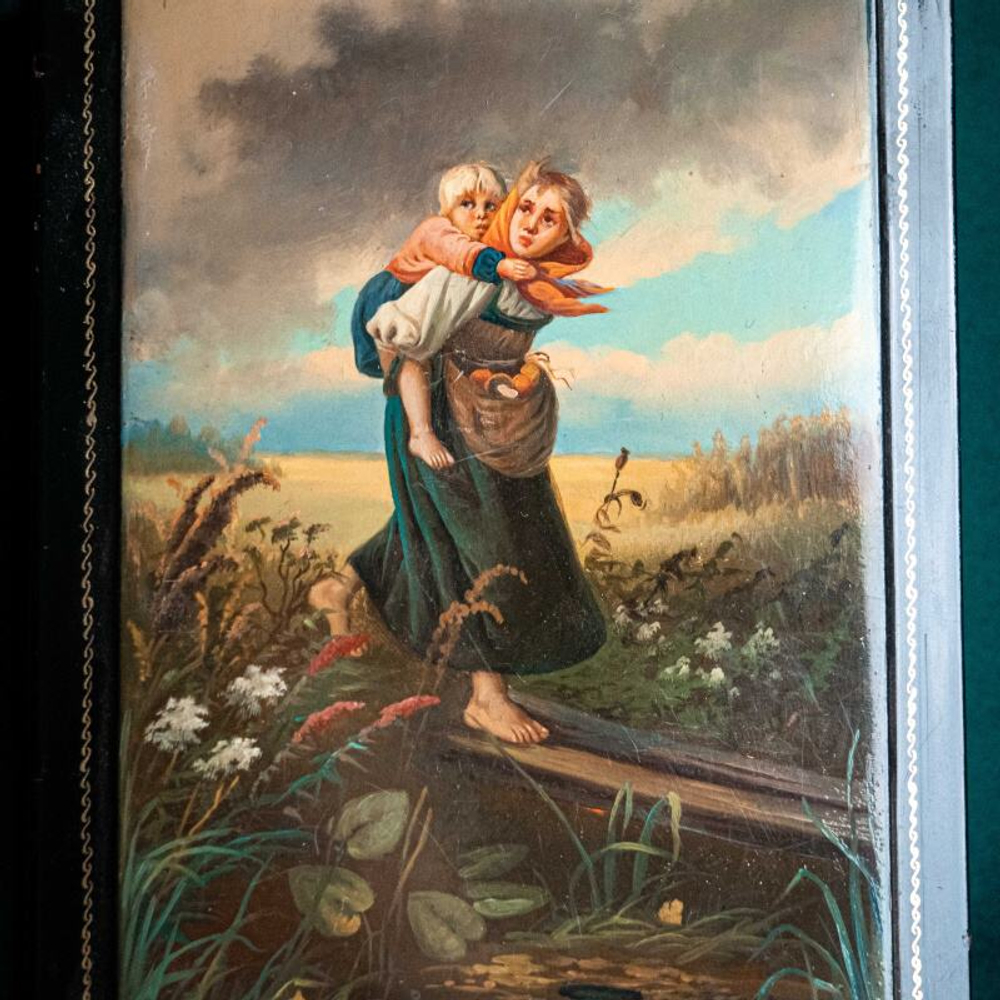 Шкатулка «Дети, бегущие в грозу» (По картине К.Е. Маковского)