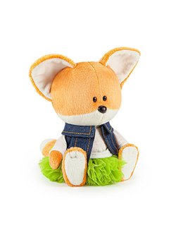 Мягкая игрушка Лисичка Лика в юбке и безрукавке 15см