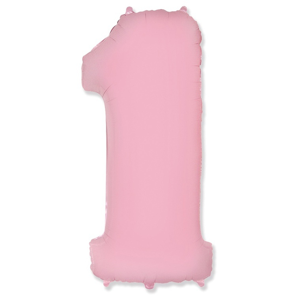 Шар ЦИФРА 1 Pastel Pink 32" 81 см