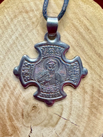 Святой Петр Нательная икона в форме креста с серебрением