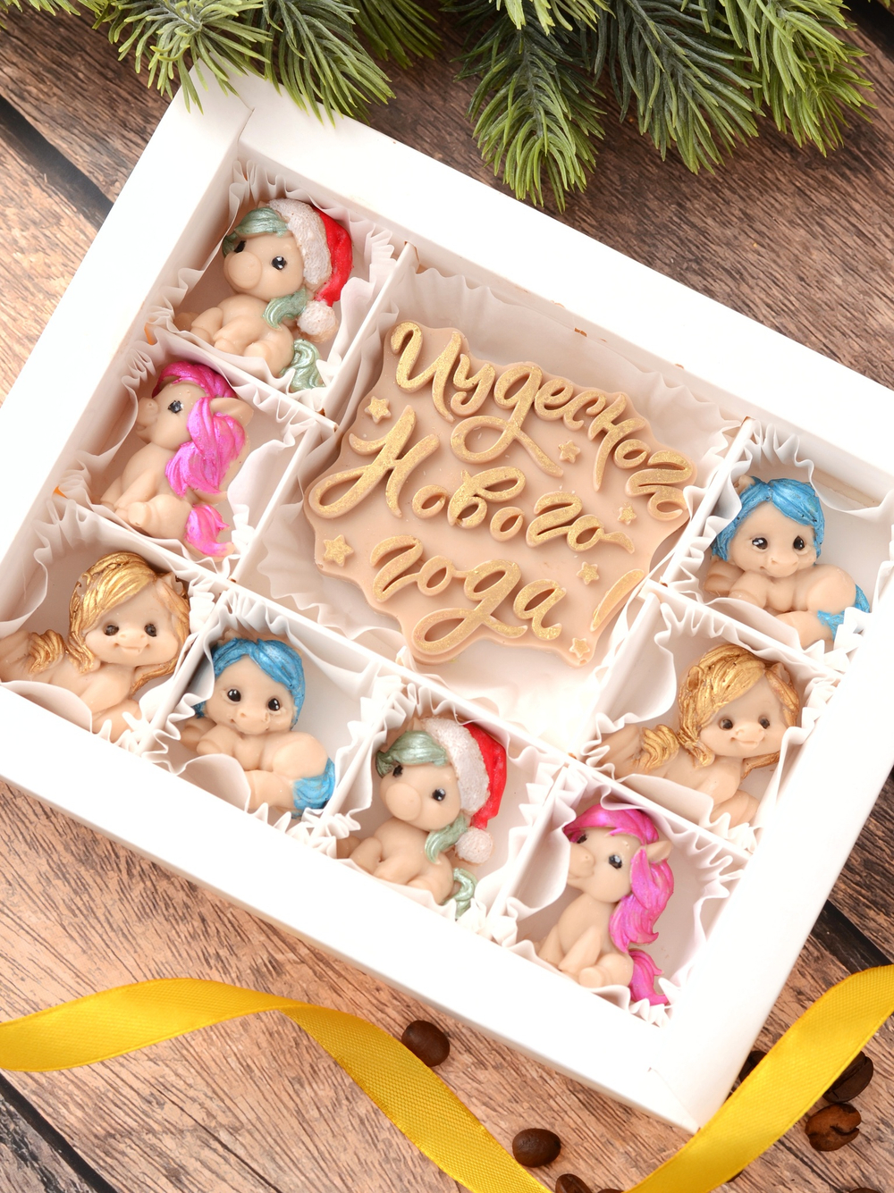 Набор из шоколада "Чудесного Нового Года" с лошадками #6