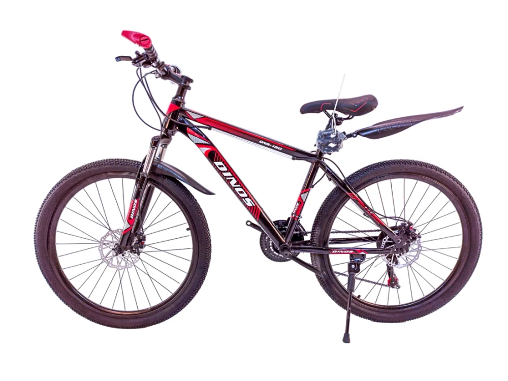Велосипед Dinos 26" 21скор (стальная рама, диск. тормоз) Черно-красный (DIN-1-1)