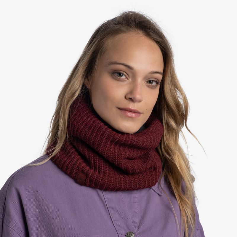 Вязаный шарф-труба с флисом Buff Neckwarmer Knitted Polar Vaed Mahogany Фото 2