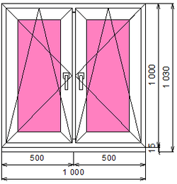 Пластиковое окно 1000 х 1000 ТермА Эко