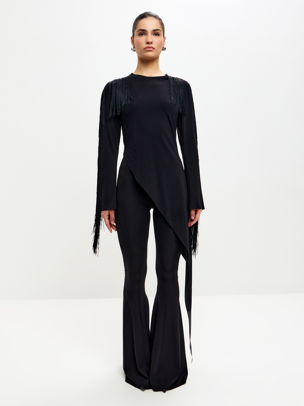 Лонгслив с бахромой