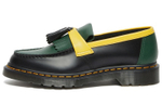 Dr.Martens Dr. Martin Adrian glossy leather contrast color tassel platform shoes for men and women with the same style black, green and yellow