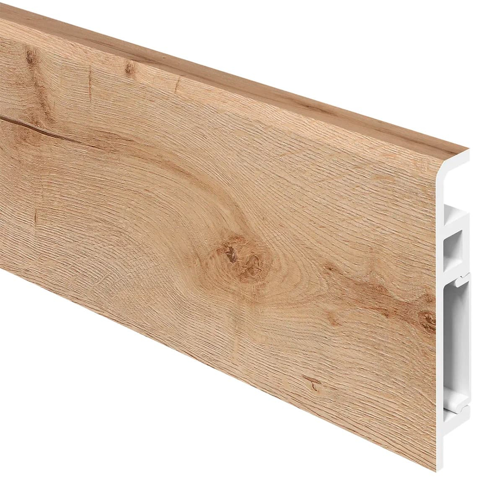 Плинтус из вспененного ПВХ Aberhof Luxe 1587 Дуб Янтарный 70х13х2000 мм