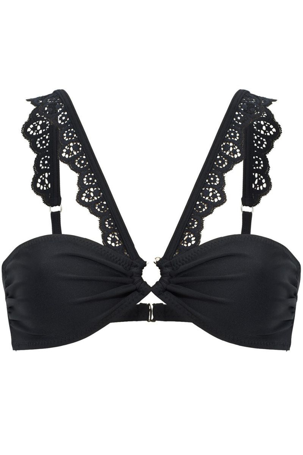 Раздельный купальник Simple с застежкой на спине (Размер: S) (Цвет: черный)