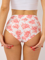Бесшовные трусики в цветочек (Размер: S) (Цвет: кремовый)