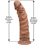 Фаллоимитатор-мулат на присоске The D Ragin’ D 8 - 20,3 см. (Цвет: кофейный)