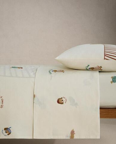 ZARA HOME ДЕТСКАЯ ДВУХСТОРОННЯЯ ПРОСТЫНЯ С СОБАКАМИ, РАЗНОЦВЕТНЫЙ